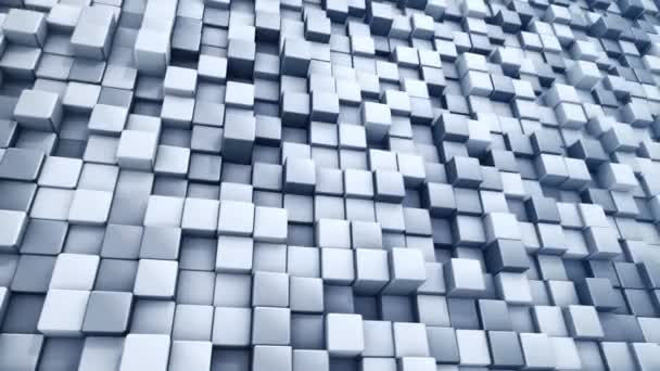 Fond technologique avec animation de vague mosaïque de carrés bleus, Animation de boucle transparente 