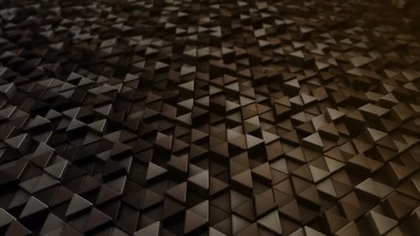Абстрактний Технологічний Фон Анімацією Хвильової Мозаїки Золотих Трикутників Анімація Безшовної — стокове відео