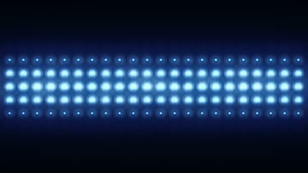 Animazione Lampadine Lampeggianti Blu Parete Led Animazione Loop Senza Soluzione — Video Stock