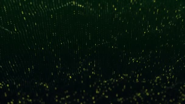 Fondo Tecnológico Abstracto Con Rayas Partículas Verdes Animación Bucle Sin — Vídeo de stock