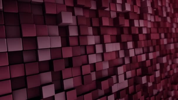 Technological Background Animation Wave Mosaic Red Squares Animation Seamless Loop — Stock Video