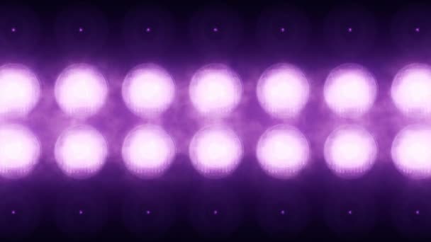 Animación Bombillas Intermitentes Púrpura Pared Led Animación Bucle Sin Costura — Vídeo de stock