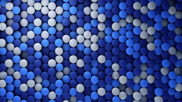 Fond Technologique Avec Animation Vague Mosaïque Cylindres Bleus Animation Boucle — Video