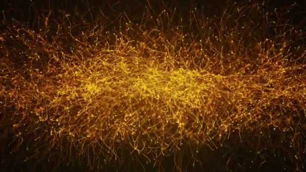 Fond Sombre Abstrait Avec Animation Particules Dorées Mouvement Lent Animation — Video