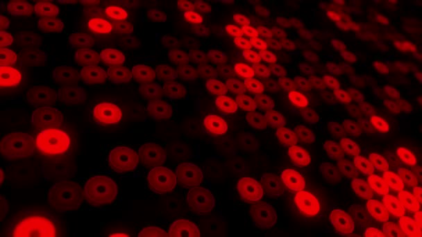 Abstract Background Flashing Floor Red Led Lights Projectors Animation Seamless — Stock Video