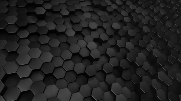 Абстрактный Технологический Фон Анимацией Волновой Мозаики Серых Шестиугольников Анимация Бесшовного — стоковое видео