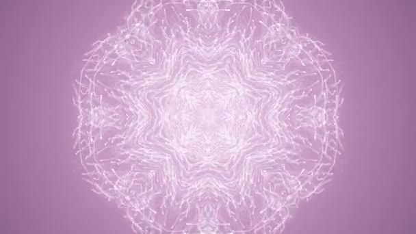 Fondo Púrpura Abstracto Con Animación Partículas Blancas Movimiento Lento Forma — Vídeos de Stock