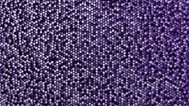 Fond technologique avec animation de vague mosaïque de cylindres violets, Animation de boucle transparente  