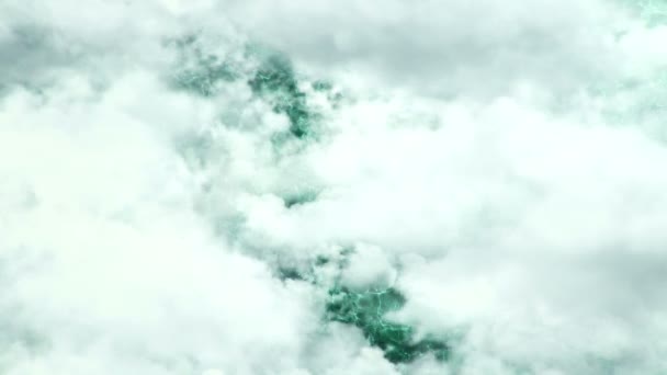 Animación Vuelo Sobre Nubes Blancas Fondo Del Cielo Animación Bucle — Vídeo de stock