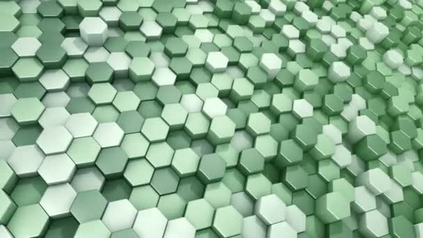 绿色六边形波纹动画 无缝环路动画的技术背景 — 图库视频影像