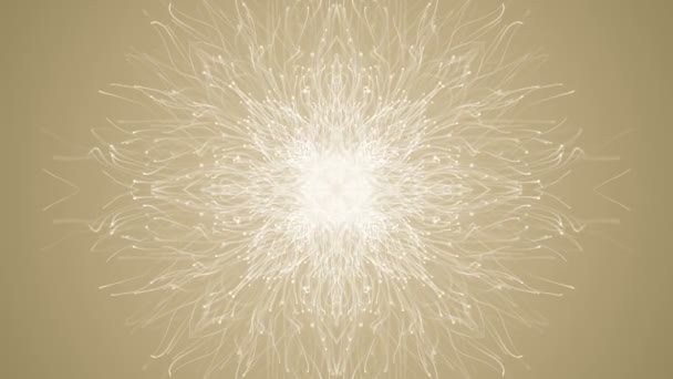 带动画的金色背景 缓慢移动的白色粒子以雪花的形式出现 无缝循环动画 — 图库视频影像