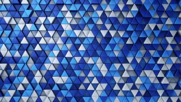 Abstract Technological Background Animation Wave Mosaic Blue Triangles Animation Seamless — Stock Video