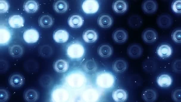Animation Ampoules Clignotantes Bleues Sur Mur Led Animation Boucle Transparente — Video