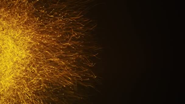 Abstract Dark Background Animation Slow Moving Golden Particles Animation Seamless — Stock Video