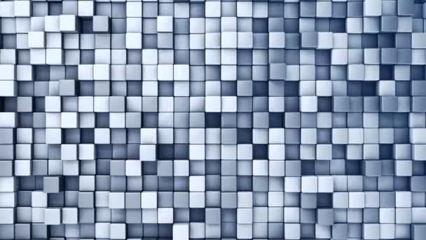 Mavi Karelerin Dalga Mozaiğinin Animasyonuna Sahip Teknolojik Arka Plan Kusursuz — Stok video