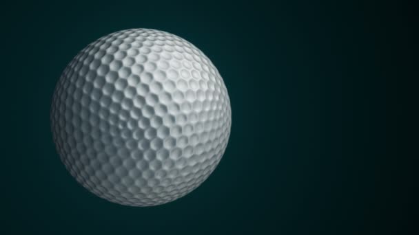 高尔夫球慢速旋转球的动画制作 用现实的质感和光线观察特写 无缝循环动画 — 图库视频影像