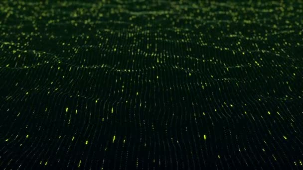 Fondo Tecnológico Abstracto Con Rayas Partículas Verdes Animación Bucle Sin — Vídeo de stock