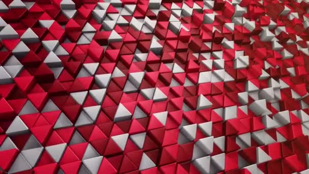 Abstrakcyjne Tło Technologiczne Animacją Fali Mozaiki Czerwonych Trójkątów Animacja Płynnej — Wideo stockowe