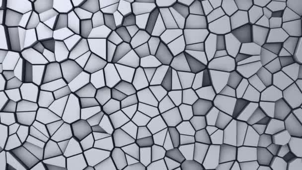 Технологический Фон Анимацией Волновой Мозаики Многоугольников Анимация Бесшовного Цикла — стоковое видео