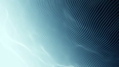 Turkuaz noktalardan gelen dalgalı çizgilerle soyut arkaplan, neon hatlarından yüzeye çıkan animasyon dalgalanmaları, pürüzsüz döngü animasyonları