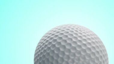 Golf için yavaş dönen topun animasyonu. Gerçekçi dokuya ve ışığa sahip yakın çekim görüntüsü. Kusursuz döngünün animasyonu.