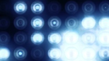 Animation of blue flashing light bulbs on led wall, Animation of seamless loop, stage lights  concept 