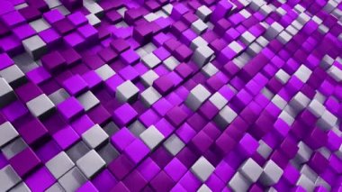 Mor karelerin dalga mozaiğinin animasyonuyla teknolojik arka plan, pürüzsüz döngünün animasyonu