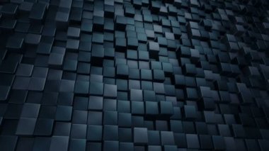 Türkuaz karelerin dalga mozaiğinin animasyonuna sahip teknolojik arka plan, kusursuz döngünün animasyonu