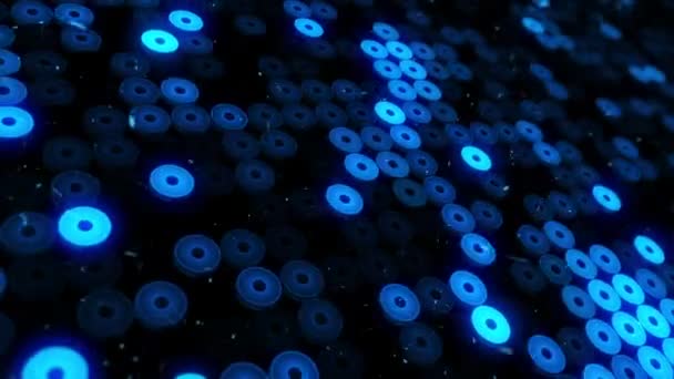 Absztrakt Háttér Villogó Padló Kék Led Fények Projektorok Animáció Zökkenőmentes — Stock videók
