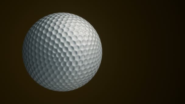 Animation Slow Rotation Ball Golf Game View Close Realistic Texture — Stockvideo