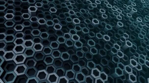 Абстрактний Технологічний Фон Анімацією Хвильової Мозаїки Сірих Гексагонів Анімація Безшовної — стокове відео