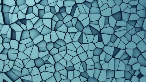 Technological Background Animation Wave Mosaic Turquoise Polygons Animation Seamless Loop — Stock Video