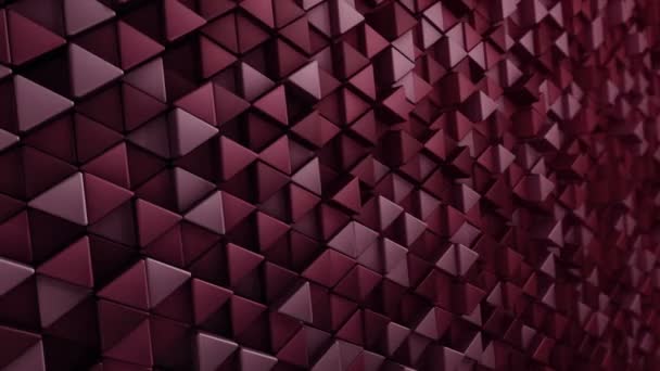 Fundo Tecnológico Abstrato Com Animação Mosaico Onda Triângulos Vermelhos Animação — Vídeo de Stock