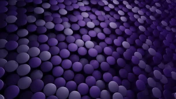 Technological Background Animation Wave Mosaic Purple Cylinders Animation Seamless Loop — Stock Video