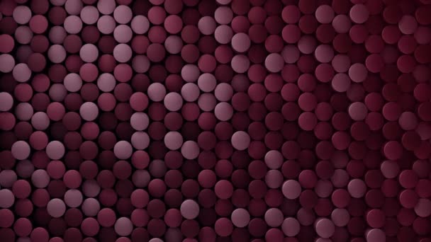 Technological Background Animation Wave Mosaic Red Cylinders Animation Seamless Loop — Stock Video