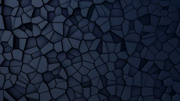 Технологический Фон Анимацией Волновой Мозаики Голубых Многоугольников Анимация Бесшовного Цикла — стоковое видео