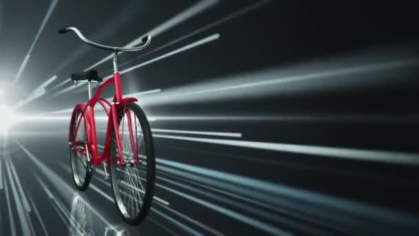 Animation Vélo Urbain Rouge Rapide Sur Fond Gris Animation Boucle — Video