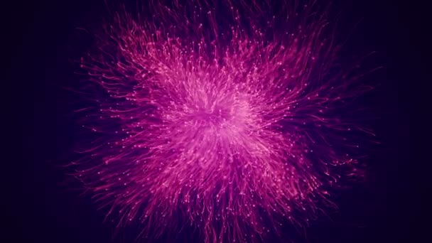 Абстрактный Темный Фон Анимацией Медленно Движущихся Фиолетовых Частиц Анимация Бесшовного — стоковое видео