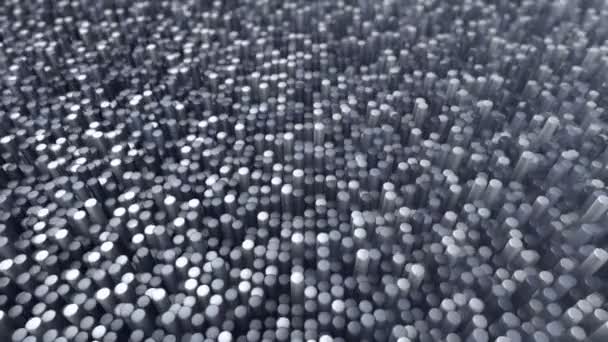 Technological Background Animation Wave Mosaic Grey Cylinders Animation Seamless Loop — Stock Video