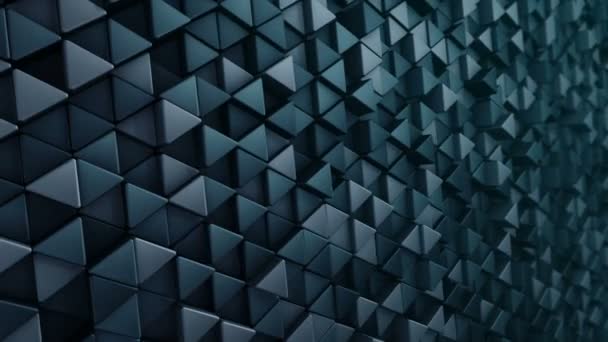 Fond technologique abstrait avec animation de la mosaïque ondulatoire de triangles turquoise, Animation de boucle transparente .