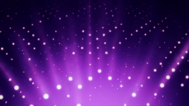 Абстрактный Фон Фиолетовой Стеной Яркого Света Проекторами Легких Дождей Анимация — стоковое видео
