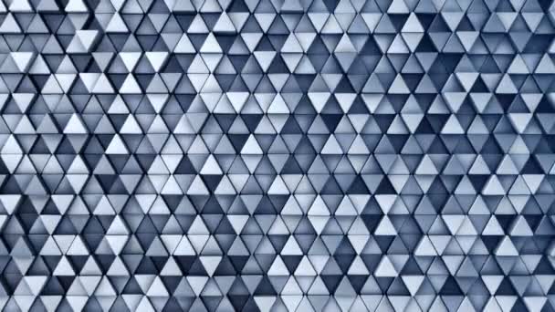 Fond technologique abstrait avec animation de la mosaïque ondulatoire de triangles gris, Animation de boucle transparente .