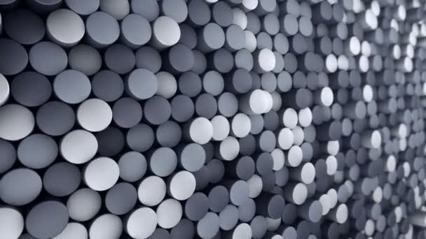 Technological Background Animation Wave Mosaic Grey Cylinders Animation Seamless Loop — Stock Video