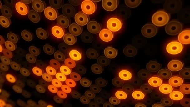 Abstract Background Flashing Floor Orange Led Lights Projectors Animation Seamless — Stock Video