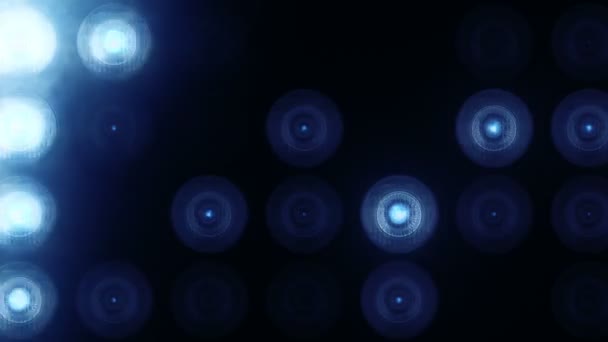 Animation Blue Flashing Light Bulbs Led Wall Animation Seamless Loop — ストック動画