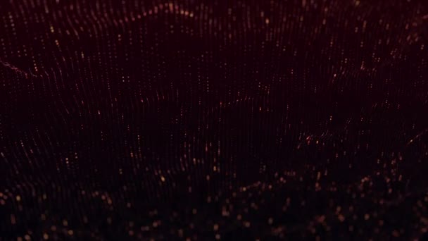 Fondo Tecnológico Abstracto Con Rayas Partículas Rojas Animación Bucle Sin — Vídeo de stock
