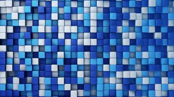 青い正方形の波モザイクのアニメーションと技術的背景 シームレスなループのアニメーション — ストック動画
