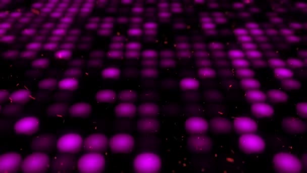 Fondo Abstracto Con Piso Intermitente Luces Proyectores Led Púrpura Animación — Vídeos de Stock