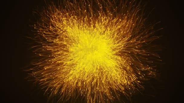 Fundo Escuro Abstrato Com Animação Partículas Douradas Movimento Lento Animação — Vídeo de Stock