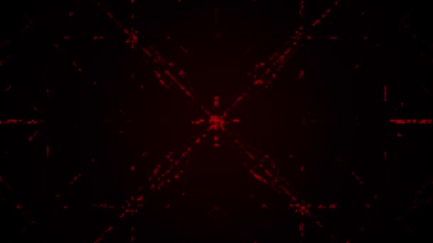 Fond technologique abstrait avec animation de points rouges scintillants, Animation de boucle transparente 